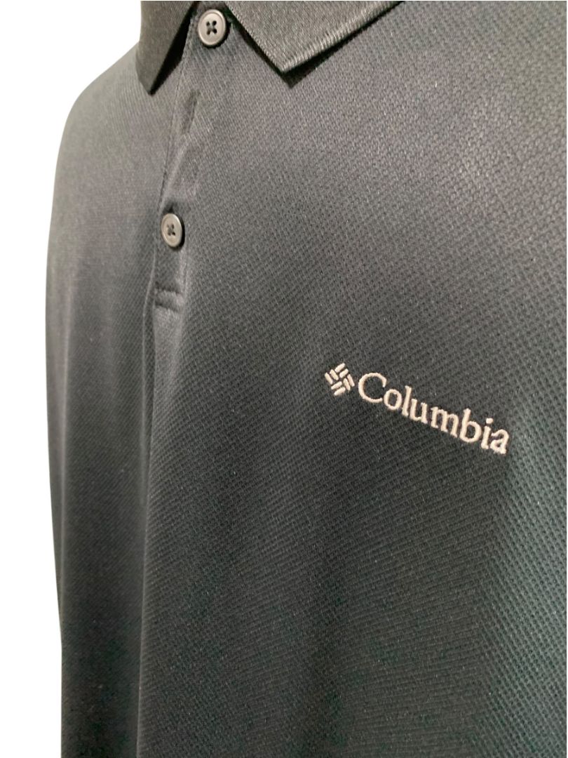 Size 3XL Columbia Mens Black Polo Shirt Omni-Shade Sun Protection
