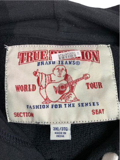3XL True Religion Mens Zip Up Hoodie Sweatshirt Black Red