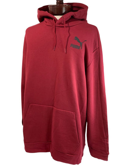 Large Puma New Mens Oversized Heavy Hoodie Sweatshirt Tibetan Red