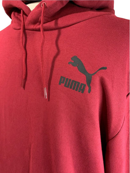 Large Puma New Mens Oversized Heavy Hoodie Sweatshirt Tibetan Red