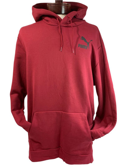 Large Puma New Mens Oversized Heavy Hoodie Sweatshirt Tibetan Red