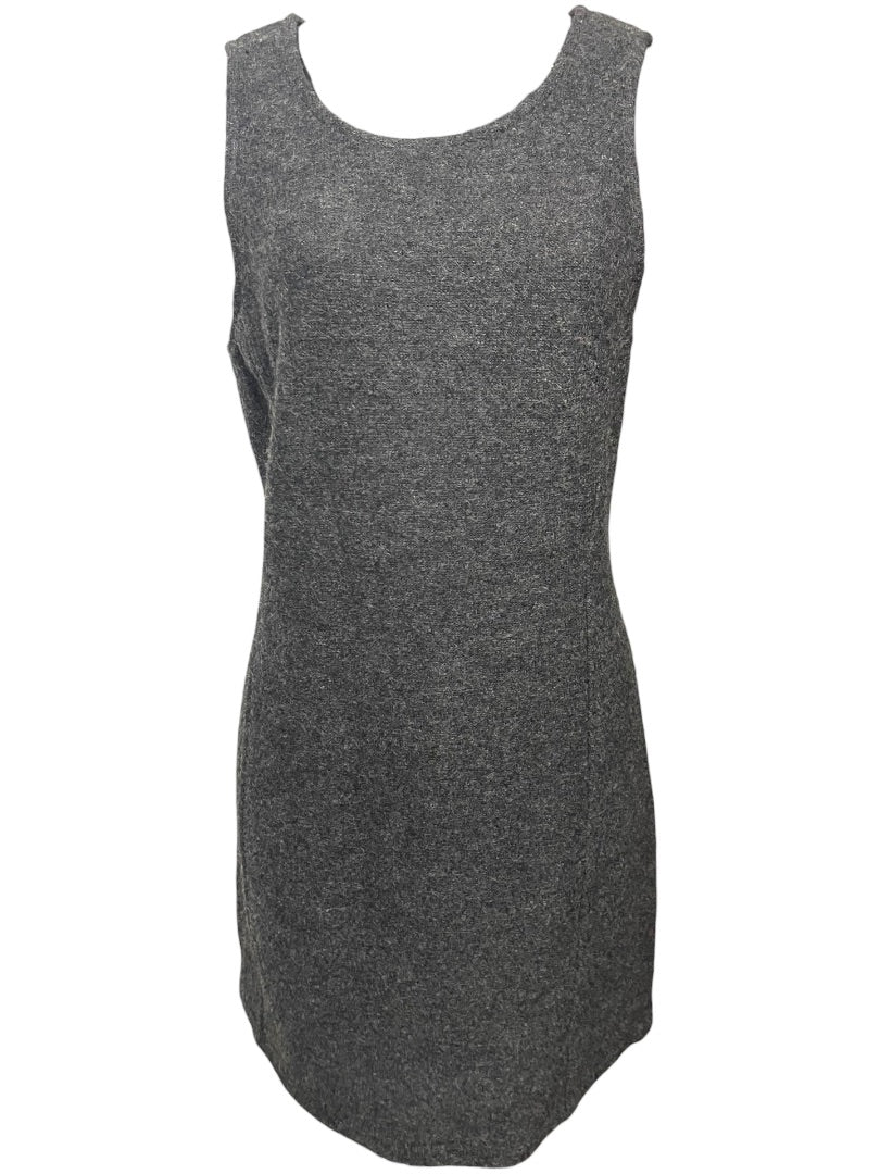 Size 6P Talbots Petites Gray Wool Sheath Dress Sleeveless Vintage