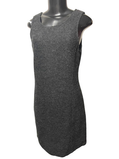 Size 6P Talbots Petites Gray Wool Sheath Dress Sleeveless Vintage