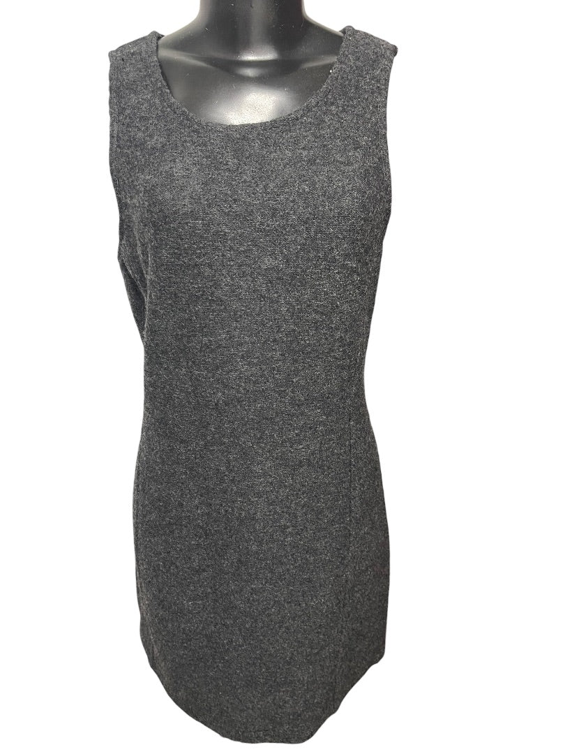 Size 6P Talbots Petites Gray Wool Sheath Dress Sleeveless Vintage