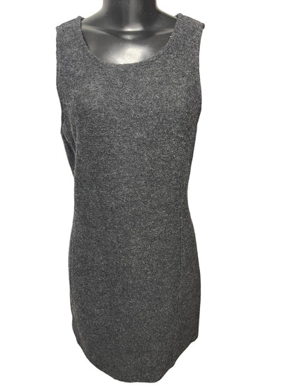 Size 6P Talbots Petites Gray Wool Sheath Dress Sleeveless Vintage