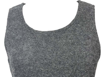 Size 6P Talbots Petites Gray Wool Sheath Dress Sleeveless Vintage