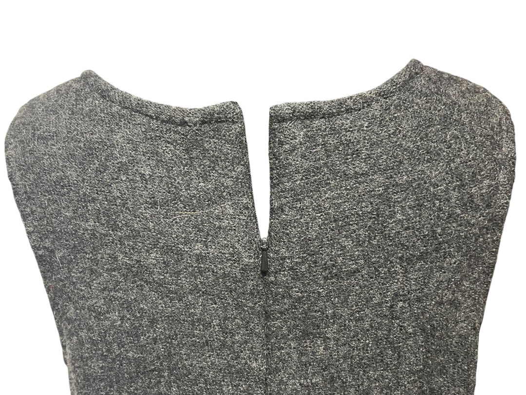 Size 6P Talbots Petites Gray Wool Sheath Dress Sleeveless Vintage