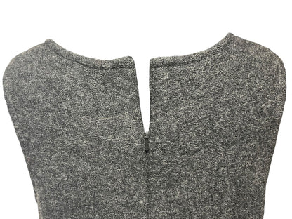 Size 6P Talbots Petites Gray Wool Sheath Dress Sleeveless Vintage