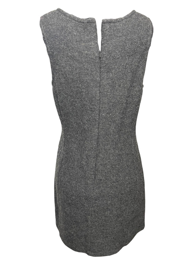 Size 6P Talbots Petites Gray Wool Sheath Dress Sleeveless Vintage