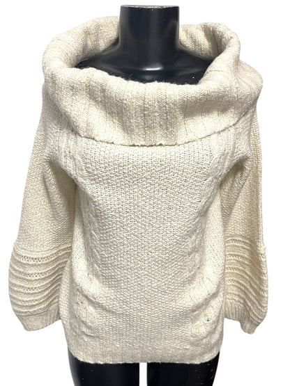 Medium Sleeping on Snow Anthropologie Ivory Soft Sweater Wide Cowl Neck