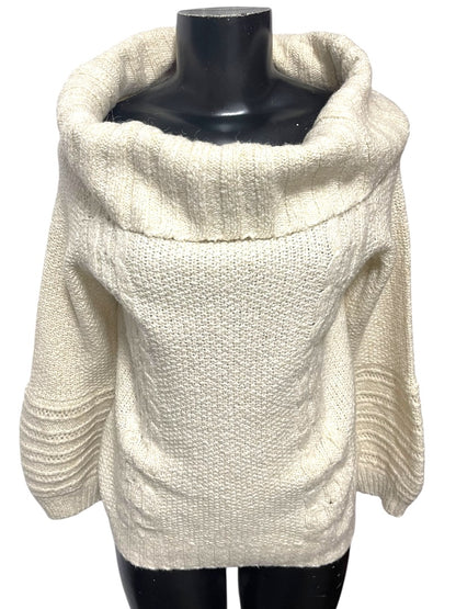 Medium Sleeping on Snow Anthropologie Ivory Soft Sweater Wide Cowl Neck