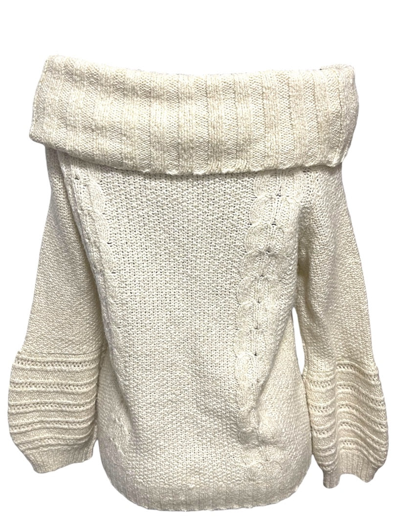 Medium Sleeping on Snow Anthropologie Ivory Soft Sweater Wide Cowl Neck