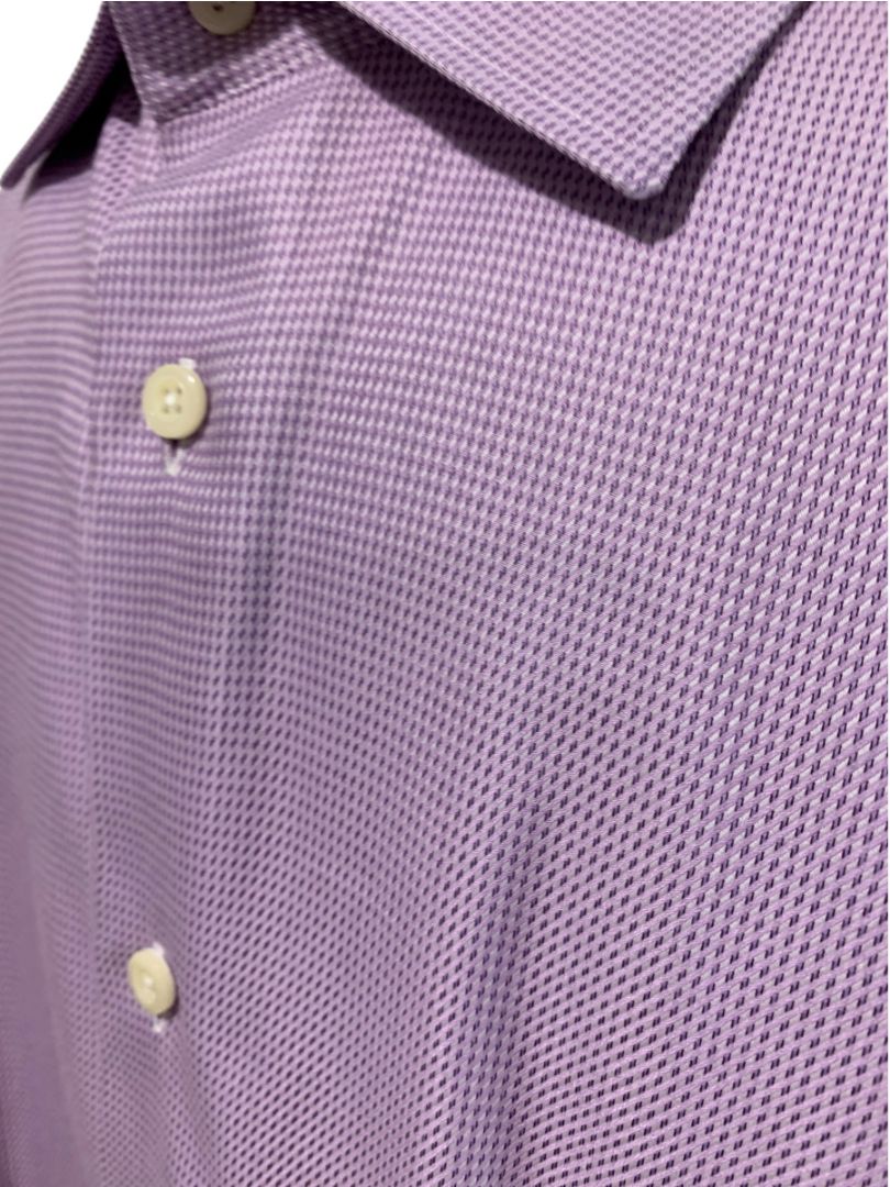 XL (17.5 32/33) David Donahue Mens Dress Shirt Button Up Purple White