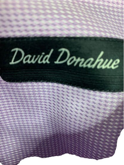 XL (17.5 32/33) David Donahue Mens Dress Shirt Button Up Purple White
