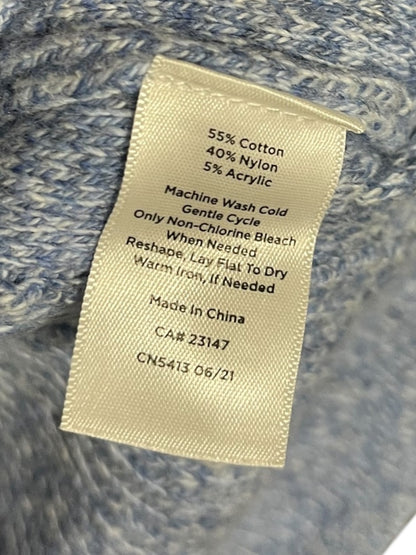 Small Talbots Womens Marled Cornflower Blue Sweater Lace Up Detail