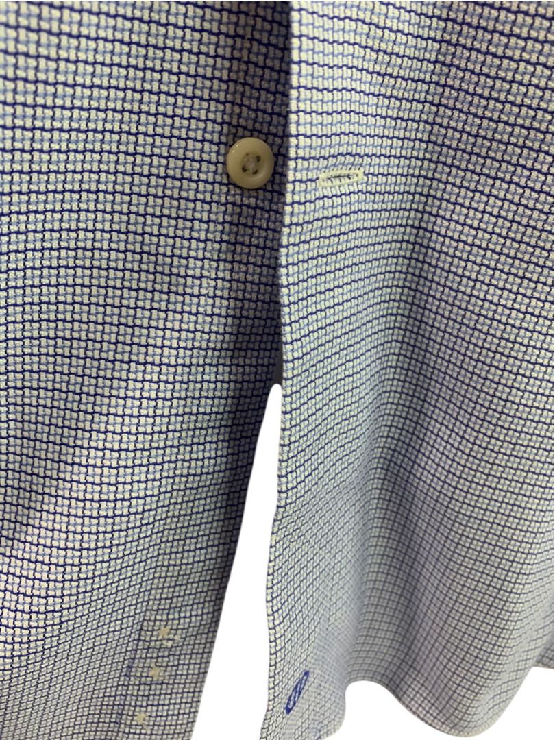 XL (17.5 32/33) David Donahue Mens Dress Shirt Button Up Woven Blue