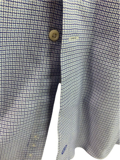 XL (17.5 32/33) David Donahue Mens Dress Shirt Button Up Woven Blue