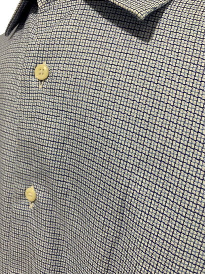 XL (17.5 32/33) David Donahue Mens Dress Shirt Button Up Woven Blue