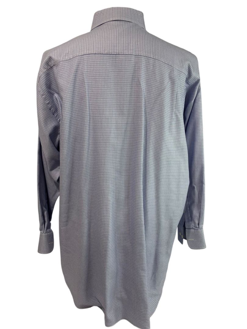 XL (17.5 32/33) David Donahue Mens Dress Shirt Button Up Woven Blue