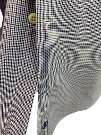 XL (17.5 32/33) David Donahue Mens Dress Shirt Button Up Purple Blue