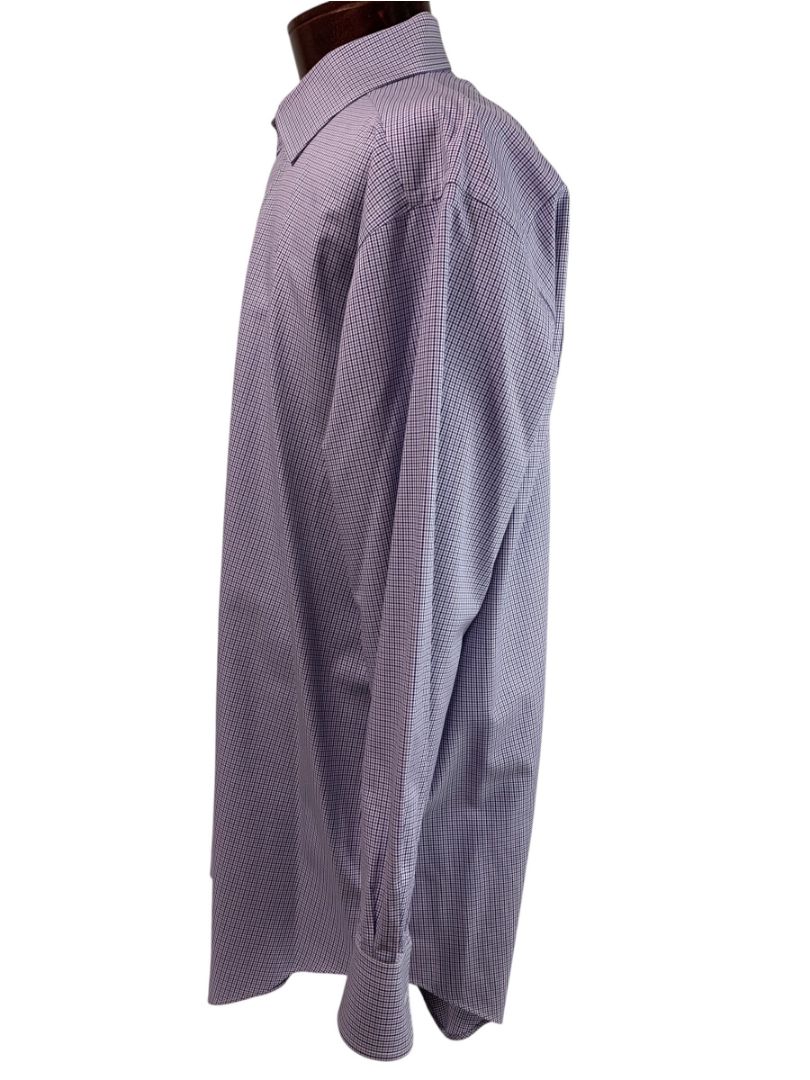XL (17.5 32/33) David Donahue Mens Dress Shirt Button Up Purple Blue