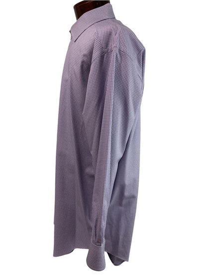 XL (17.5 32/33) David Donahue Mens Dress Shirt Button Up Purple Blue