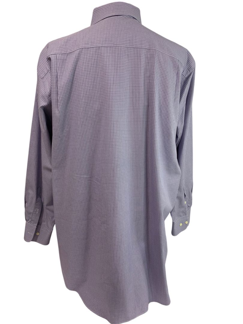 XL (17.5 32/33) David Donahue Mens Dress Shirt Button Up Purple Blue