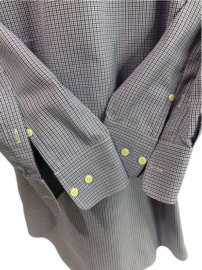 XL (17.5 32/33) David Donahue Mens Dress Shirt Button Up Purple Blue