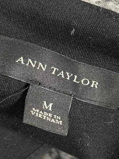 Medium Ann Taylor Womens Full Zip Wool Blend Black White Jacket