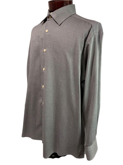 XL (17.5 32/33) David Donahue Mens Dress Shirt Button Up Black White Oxford