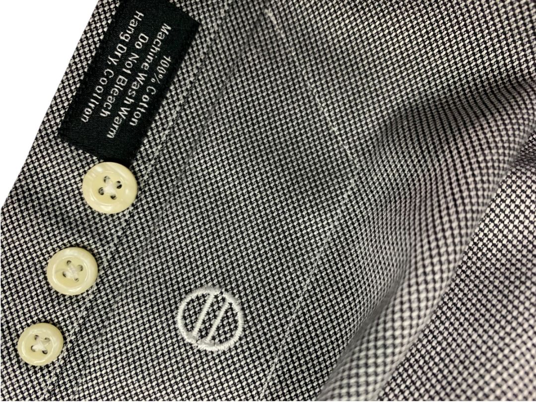 XL (17.5 32/33) David Donahue Mens Dress Shirt Button Up Black White Oxford