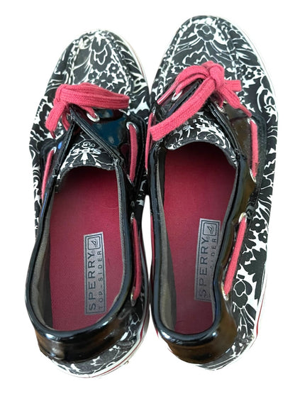 Size 7.5M Sperry Top Sider Floral 9776444 Black White Red