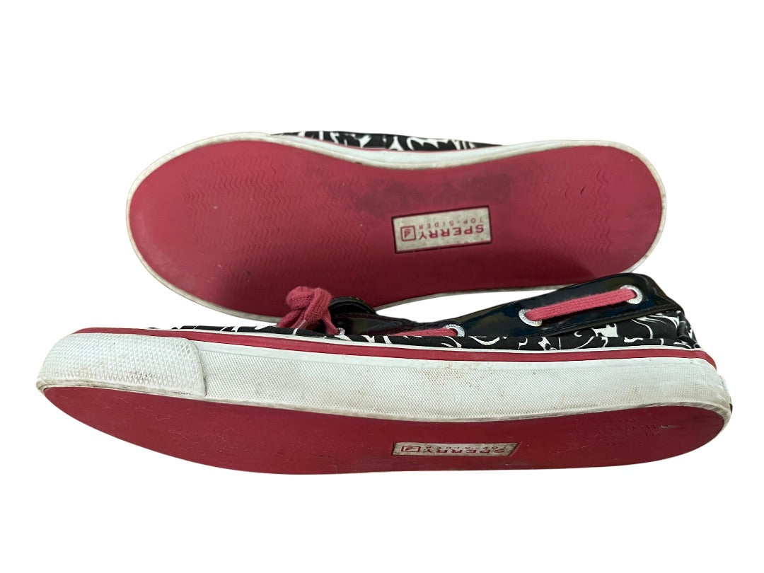 Size 7.5M Sperry Top Sider Floral 9776444 Black White Red
