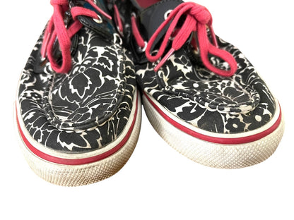 Size 7.5M Sperry Top Sider Floral 9776444 Black White Red
