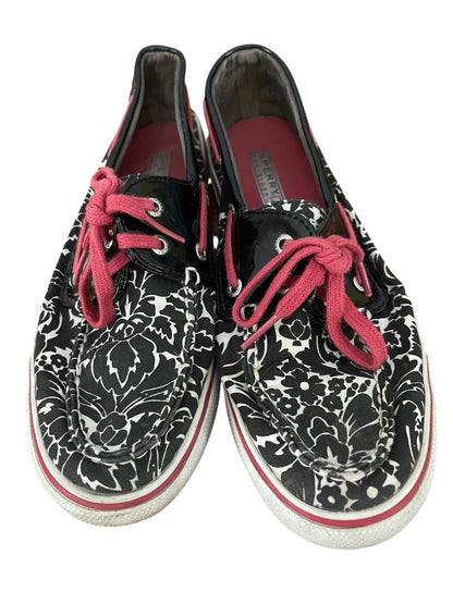 Size 7.5M Sperry Top Sider Floral 9776444 Black White Red