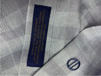 Size XL (17.5) David Donahue Mens Blue Button Up Shirt Linen Blend