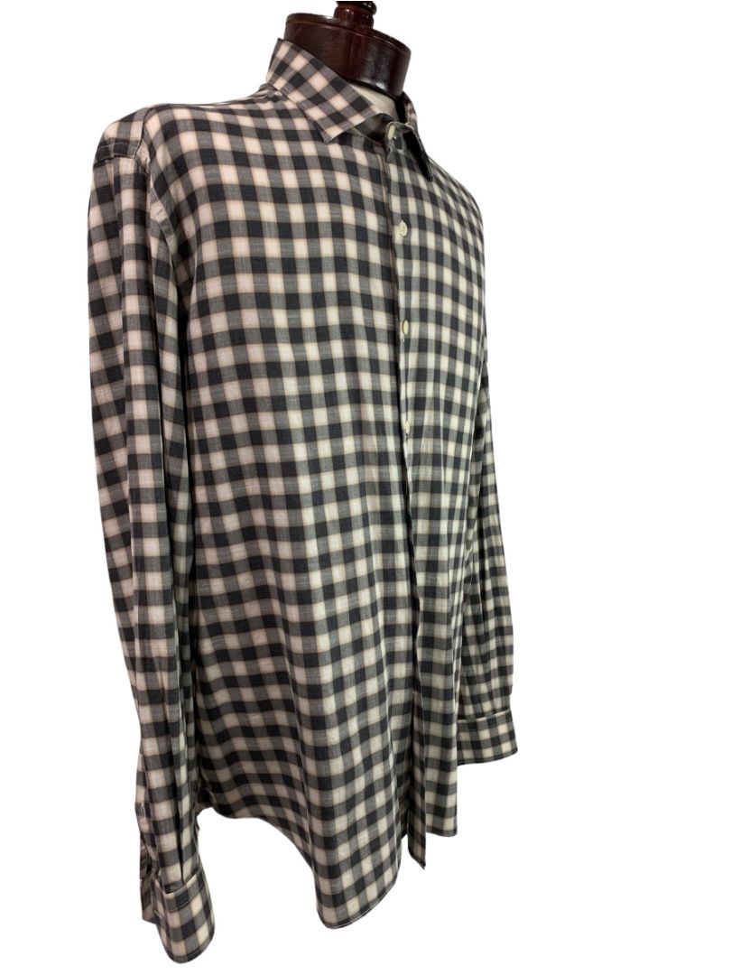XXL (18 46) Culturata Mens Plaid Button Up Shirt Tailored Fit Italy Lightweight Cotton