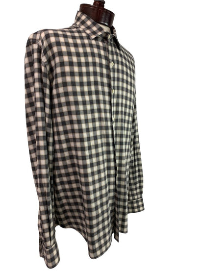 XXL (18 46) Culturata Mens Plaid Button Up Shirt Tailored Fit Italy Lightweight Cotton