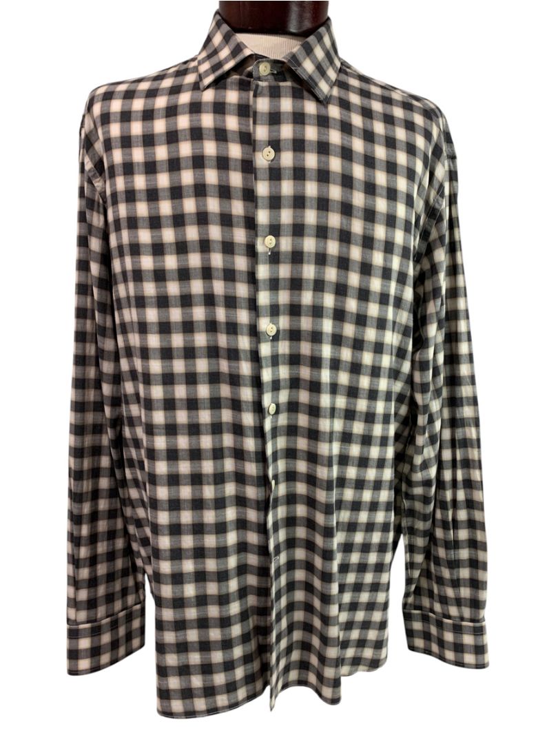 XXL (18 46) Culturata Mens Plaid Button Up Shirt Tailored Fit Italy Lightweight Cotton