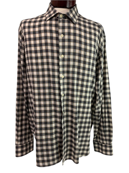 XXL (18 46) Culturata Mens Plaid Button Up Shirt Tailored Fit Italy Lightweight Cotton