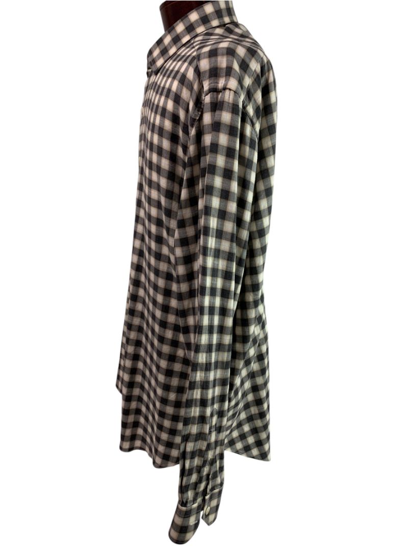 XXL (18 46) Culturata Mens Plaid Button Up Shirt Tailored Fit Italy Lightweight Cotton