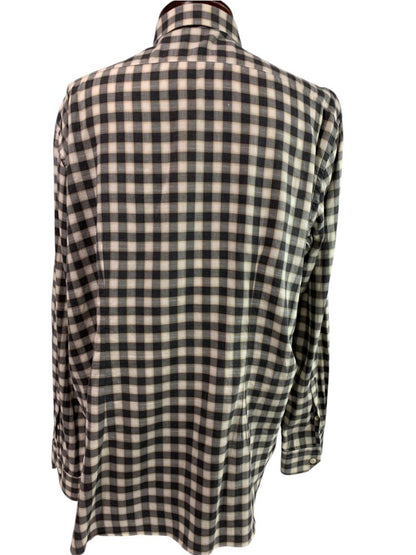 XXL (18 46) Culturata Mens Plaid Button Up Shirt Tailored Fit Italy Lightweight Cotton