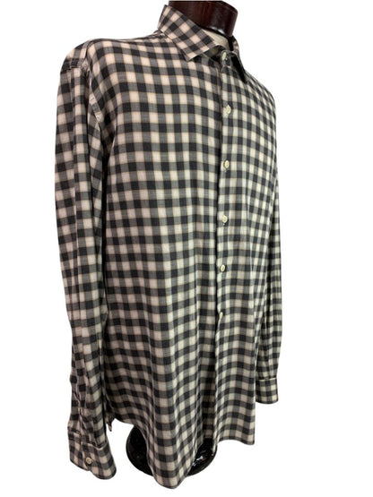 XXL (18 46) Culturata Mens Plaid Button Up Shirt Tailored Fit Italy Lightweight Cotton