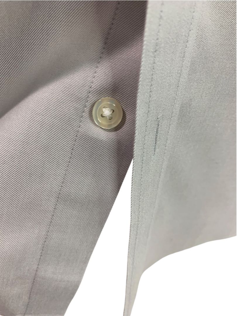 Large (16-33) Charles Tyrwhitt Mens Button Up Dress Shirt French Cuff Gray Non Iron Slim Fit