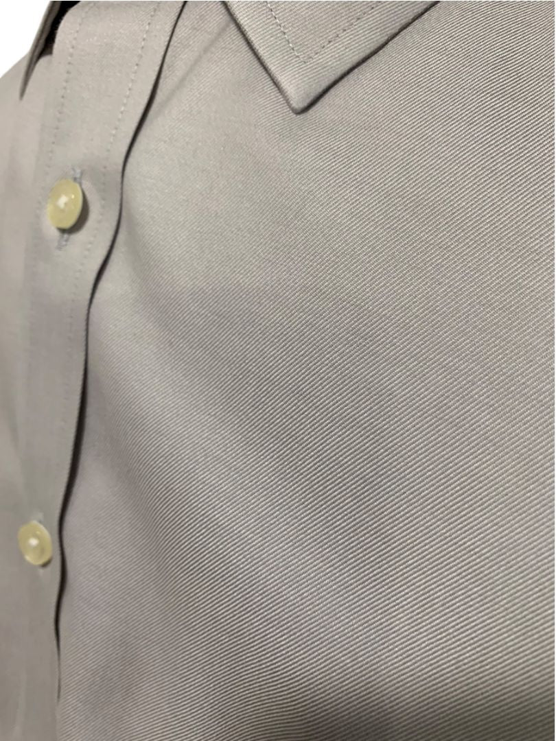 Large (16-33) Charles Tyrwhitt Mens Button Up Dress Shirt French Cuff Gray Non Iron Slim Fit