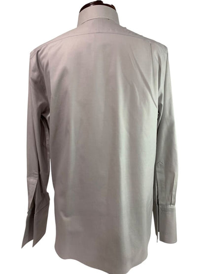 Large (16-33) Charles Tyrwhitt Mens Button Up Dress Shirt French Cuff Gray Non Iron Slim Fit