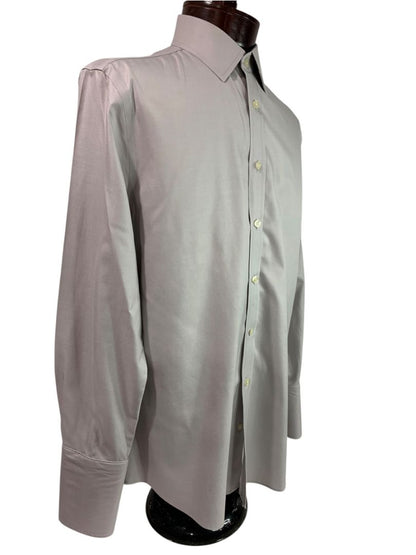 Large (16-33) Charles Tyrwhitt Mens Button Up Dress Shirt French Cuff Gray Non Iron Slim Fit