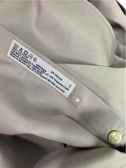 Large (16-33) Charles Tyrwhitt Mens Button Up Dress Shirt French Cuff Gray Non Iron Slim Fit