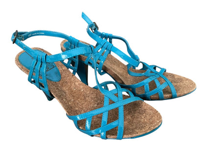 Size 8M Kenneth Cole Reaction Strappy 3.5" Heel Sandal LR01369 Teal