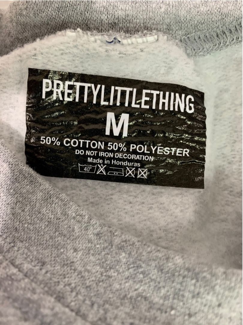 Medium PrettyLittleThing Womens Gray Pullover Sweatshirt Crewneck Oversize
